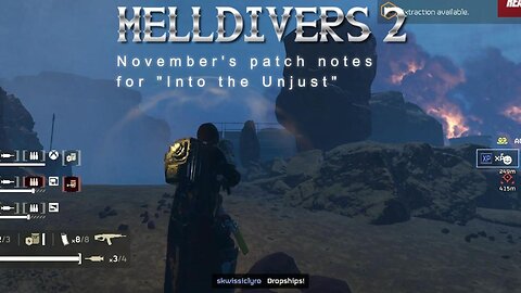 Hell Divers 2 Novembers patch notes for into The unjust,commentary and gameplay test