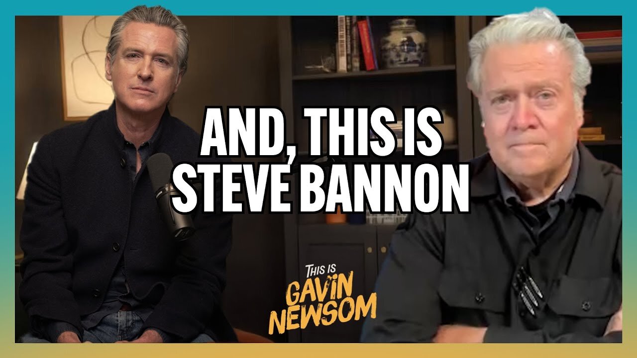 California Governor Gavin Newsom with Steve Bannon