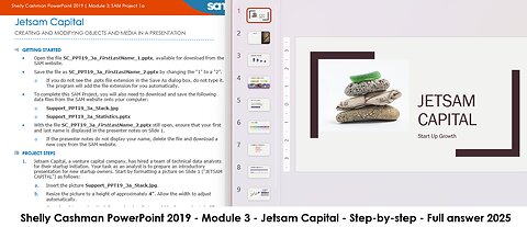 Shelly Cashman PowerPoint 2019 | Module 3: SAM Project 1a | Jetsam Capital (Update 2025)