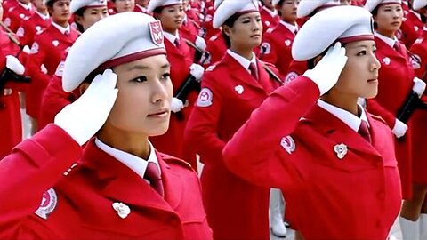 "Unveiling the Strength: China's Female Military Division on Parade"