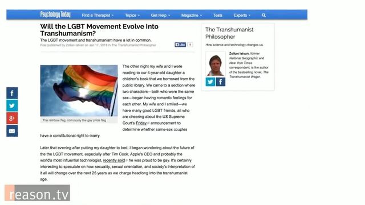 The LGBT Movement is going to merge with Transhumanism