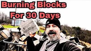 Burning Firewood Blocks For 1 Month #firewood