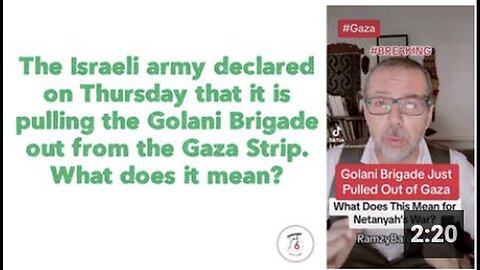 "Implications of Golani Units' Withdrawal from Gaza"