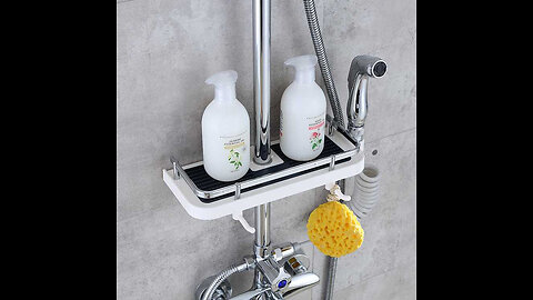 Adjustable Bathroom Shampoo Lotion Tray Holder Organizer Shelves, Punch-free, Easy to Install