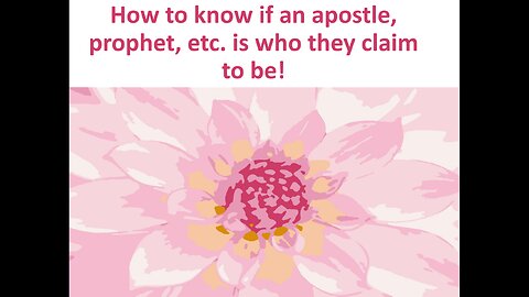 May 29 (Year 4) How to know if an apostle or prophet is who they claim to be! Root & VandeGuchte