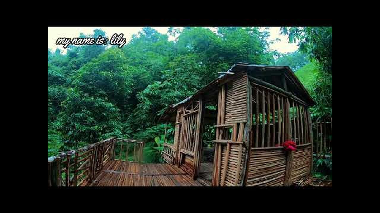 SOLO LIVING OFF GRID: overnight cooking and going in the rain-skill bushcraft