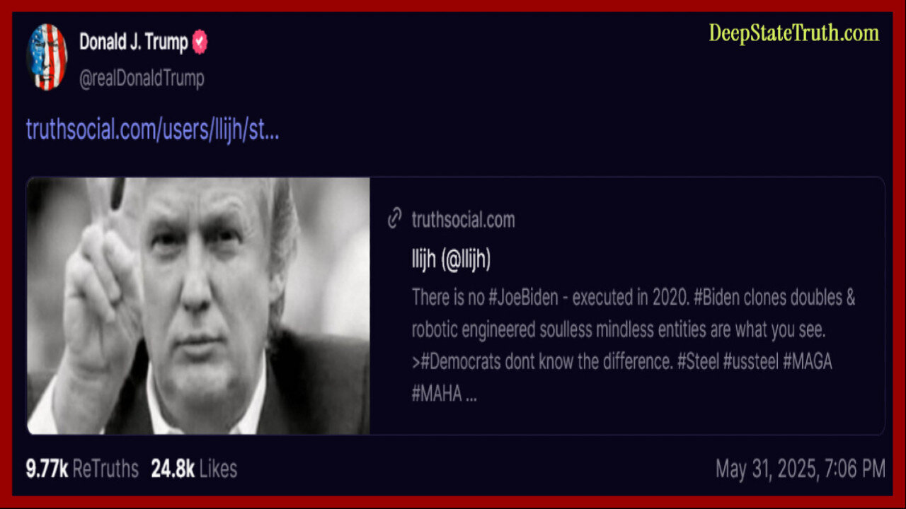 🇺🇸 📢 So President Trump Re-Truthed on His Social Media That Implies Joe Biden Was Executed in 2020 ☠️ WTF?