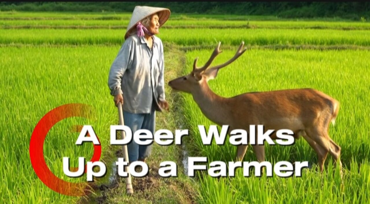 A Deer Walks Up to a Farmer – Rare Peaceful Moment in the Countryside.