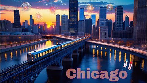 Chicago’s Stunning City Life! 🚆✨ | Wells Street Bridge & Skyscrapers | USA Urban Vibes