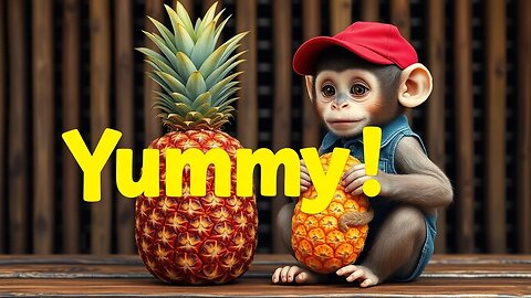 Grandma's SURPRISED Reaction to Baby Monkey's Pineapple Adventure!