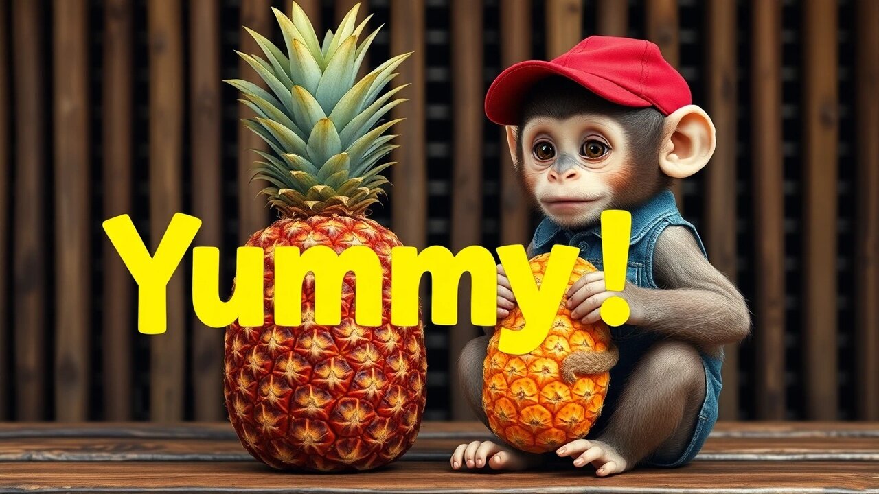 Grandma's SURPRISED Reaction to Baby Monkey's Pineapple Adventure!