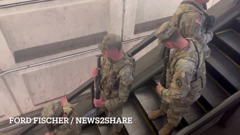 National Guard troops carrying rifles are now patrolling the Smithsonian Metro