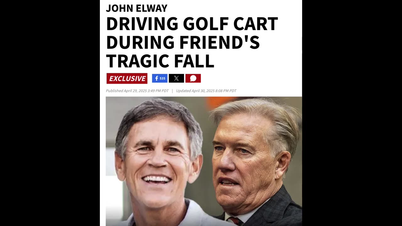 COULD THE TIMING OF THE NFL LEGEND JOHN ELWAY, ACCIDENT BE ANY MORE INTENTIONAL