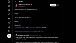 Mike Davis With Updates On The NDAA & AI Amnesty: ‘Looks Like the WarRoom Posse Has Delivered Once Again’