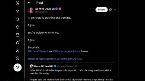 Mike Davis With Updates On The NDAA & AI Amnesty: ‘Looks Like the WarRoom Posse Has Delivered Once Again’