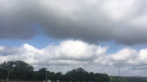 Cumulonimbus clouds,Blue sky, dark clouds & white clouds in same photo frame