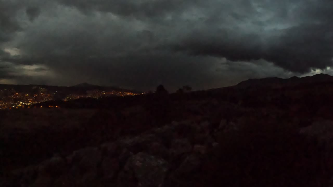 Last night in Cusco, thunderstorm above the moon temple