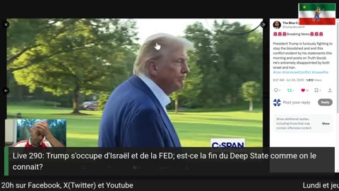 Live 290: Trump s'occupe d'Israël et de la FED; est-ce la fin du Deep State comme on le connait?