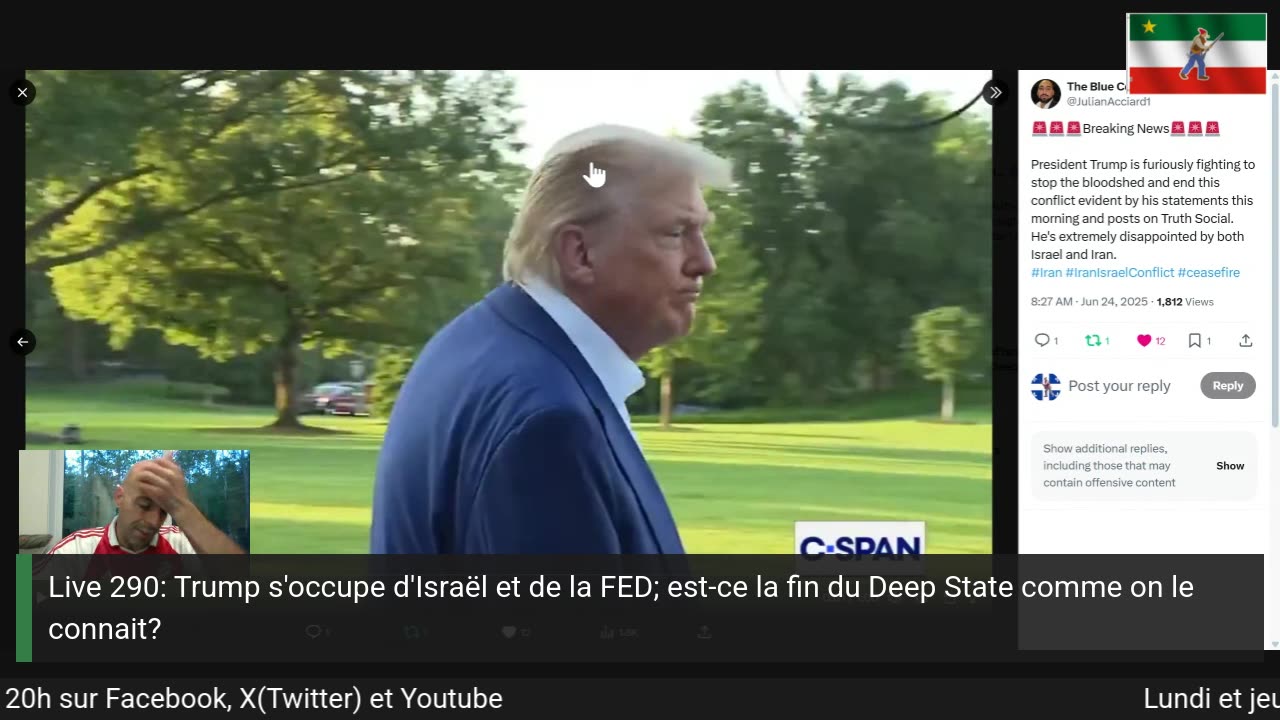Live 290: Trump s'occupe d'Israël et de la FED; est-ce la fin du Deep State comme on le connait?