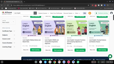 ALISON FREE ENGLISH COURSES ONLINE! CLICK ON THE LINK IN THE DESCRIPTION BOX AND REGISTER TODAY!