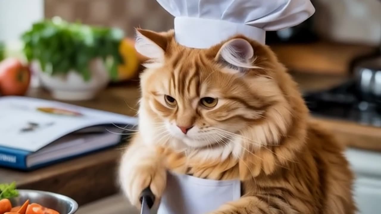 cat cooking