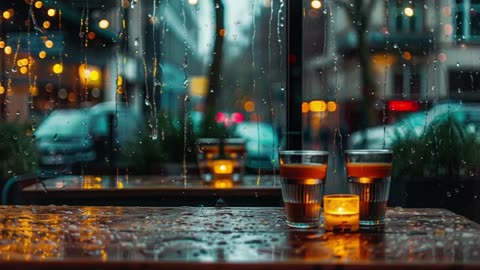 1 hr Calming Sounds for Stress & Anxiety Relief _ Rain Chill, Coffee, Hiphop