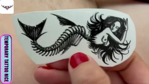 black Mermaid Tattoo Stickers #temporarytattoo #temporarytattoos #temporarytattosticker