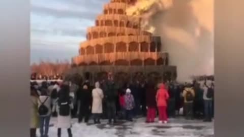 Tower of Babal Burning in Russia by russians in spite of Ukraine March 15, 2022