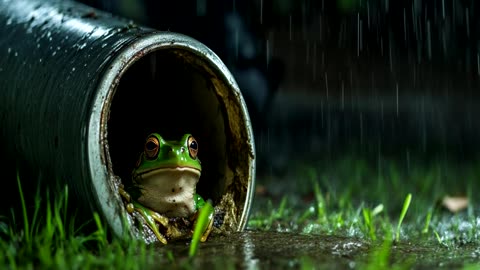 Frog Frenzy In The Rain