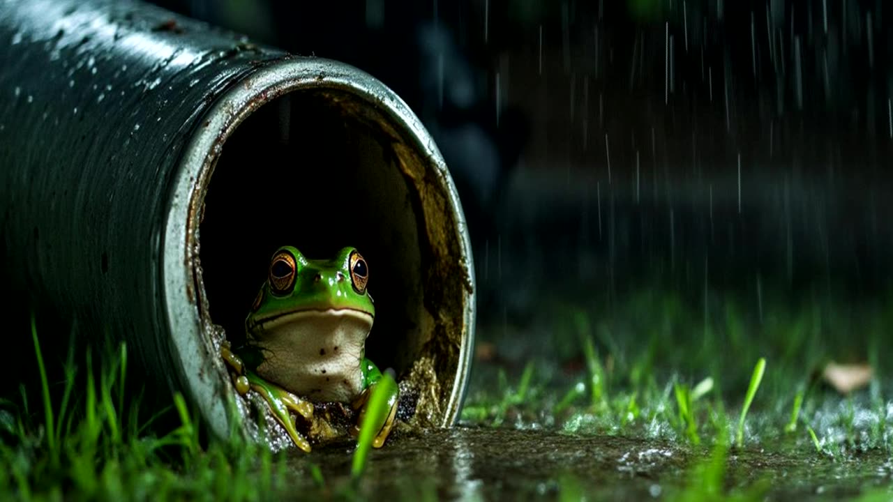 Frog Frenzy In The Rain