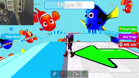 Roblox Fish Obby Game Stages 11-20 Gameplay With Live Commentary