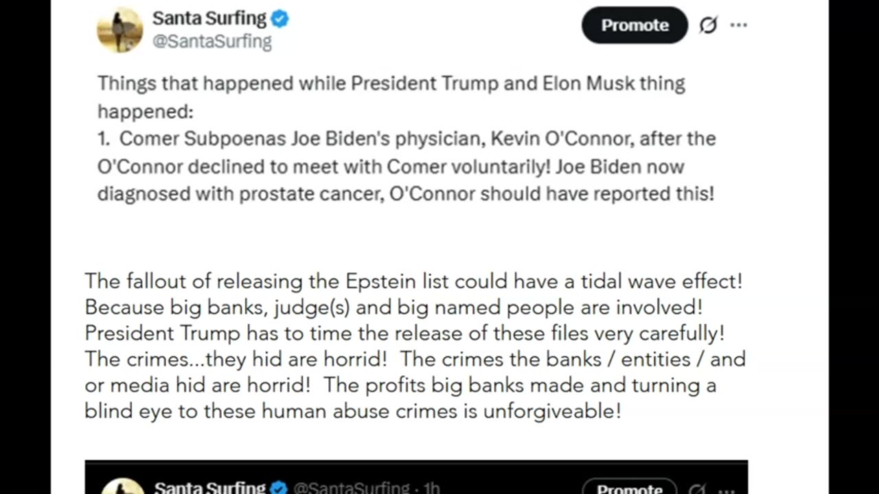 Santa Surfing - Epstein bigger than just names! Big things happened during feud! 6-6-25