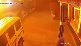 A Massive explosion rocks Nowgam Police Station in Srinagar, India.