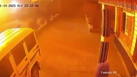 A Massive explosion rocks Nowgam Police Station in Srinagar, India.