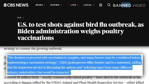 WHO Prepares For Bird Flu Plandemic As U.S. Produces New Vaccines
