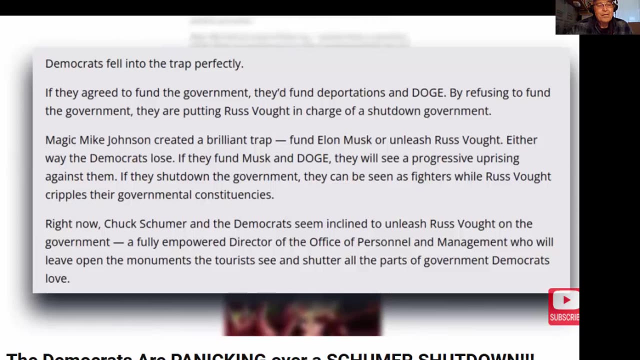 Dems and Gov Shutdown - Russ Vought and Project 2025 - Amazing - 3-13-25