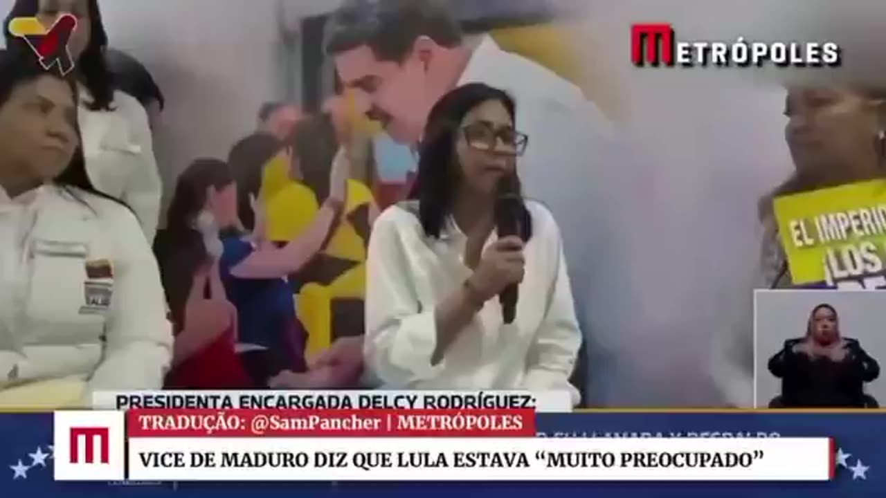 Delcy Rodríguez, presidente interina da Venezuela, agradeceu Lula durante uma transmissão e disse que o presidente do Brasil estava “muito preocupado” após a captura de Nicolás Maduro. “No mesmo dia da agressão, foi muito atencioso com a Venezu