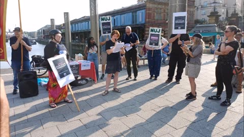 Around 200 journalists deliberately killed by Israel. Alex Morss, live, just after NUJ Bristol vigil