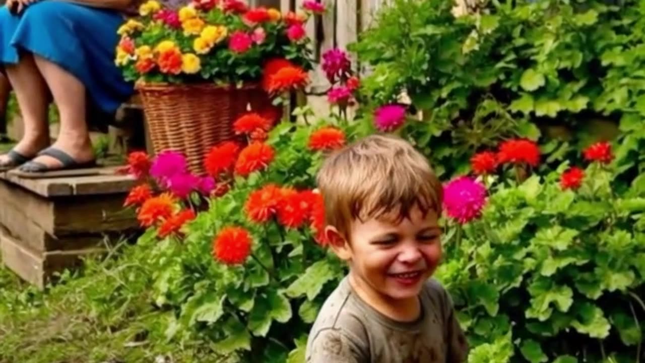 Childhood Playing in Mud