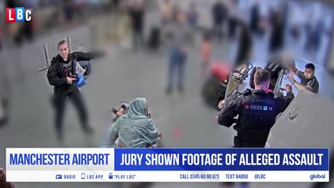 Bodycam footage of alleged police assault at Manchester Airport shown in court LBC