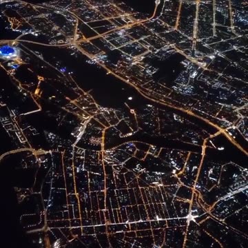 Fascinating bird's-eye view of Saint-Petersburg at night