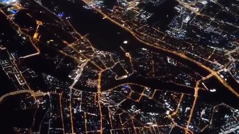 Fascinating bird's-eye view of Saint-Petersburg at night