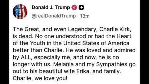 CHARLIE KIRK ANNOUNCED DEAD ON THE EVE OF 9/11 AS THE CALL FOR CIVIL WAR STARTS