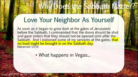 A Sabbath to YHWH, part 2b: Why Does It Matter?