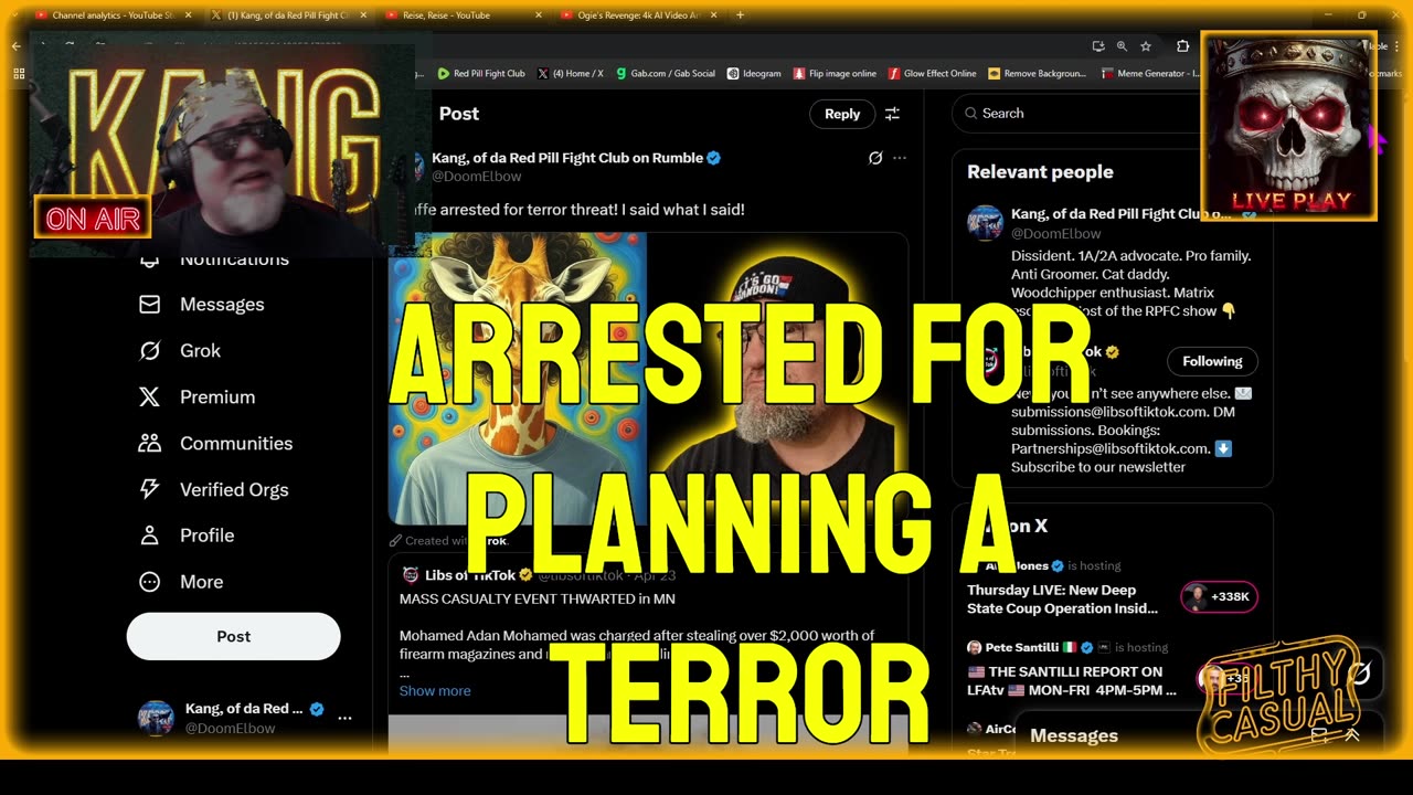 Human Giraffe arrested in planned terror plot