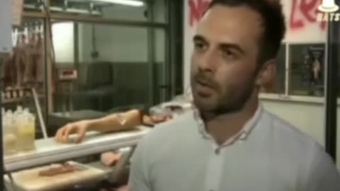 Disgusting butcher shop in Germany promoting human meat.