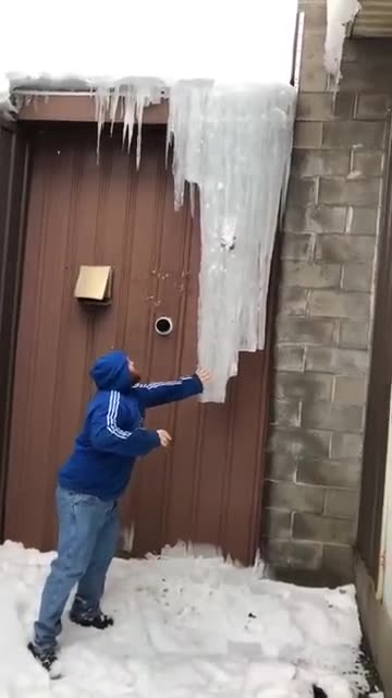 Knocking down massive ice