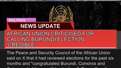 African Union Criticised for Calling Burundi Elect