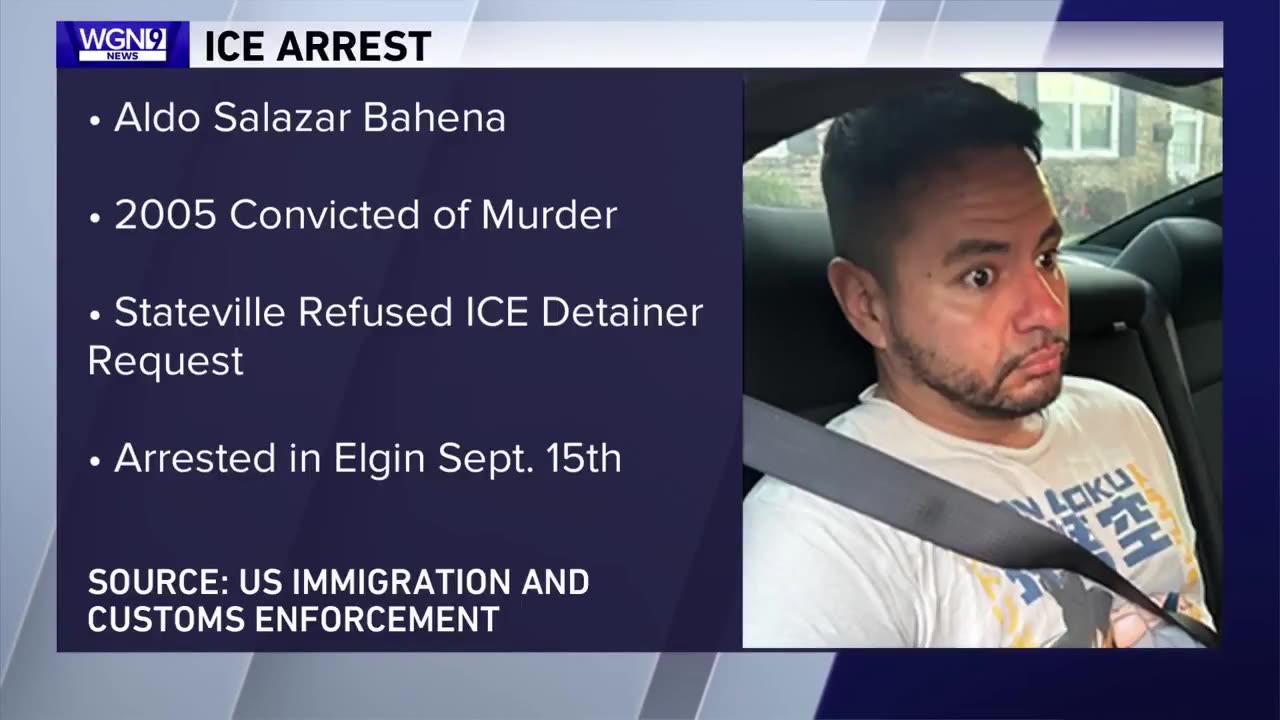 ICE arrested illegal alien gang member murderer in Illinois, local authorities had refused to turn him over 9.19.25