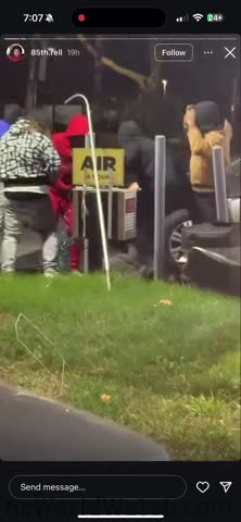 A group of men intervened to stop a man from assaulting a woman